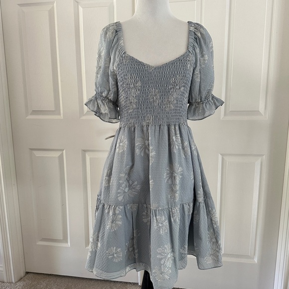 Madewell Silk Lucie Smocked Mini Dress in Moody Blooms - size M - Picture 8 of 12